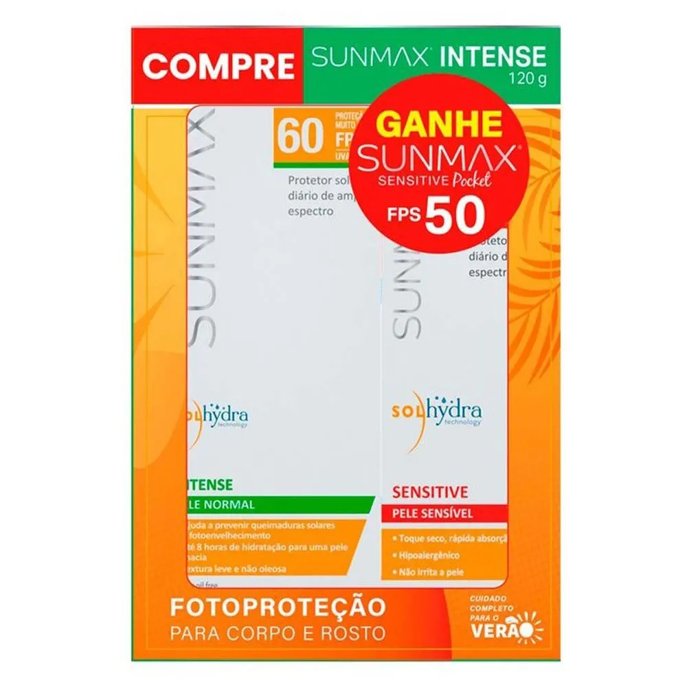 Kit Protetor Solar Sunmax Intense FPS60 120g + Pocket 25ml