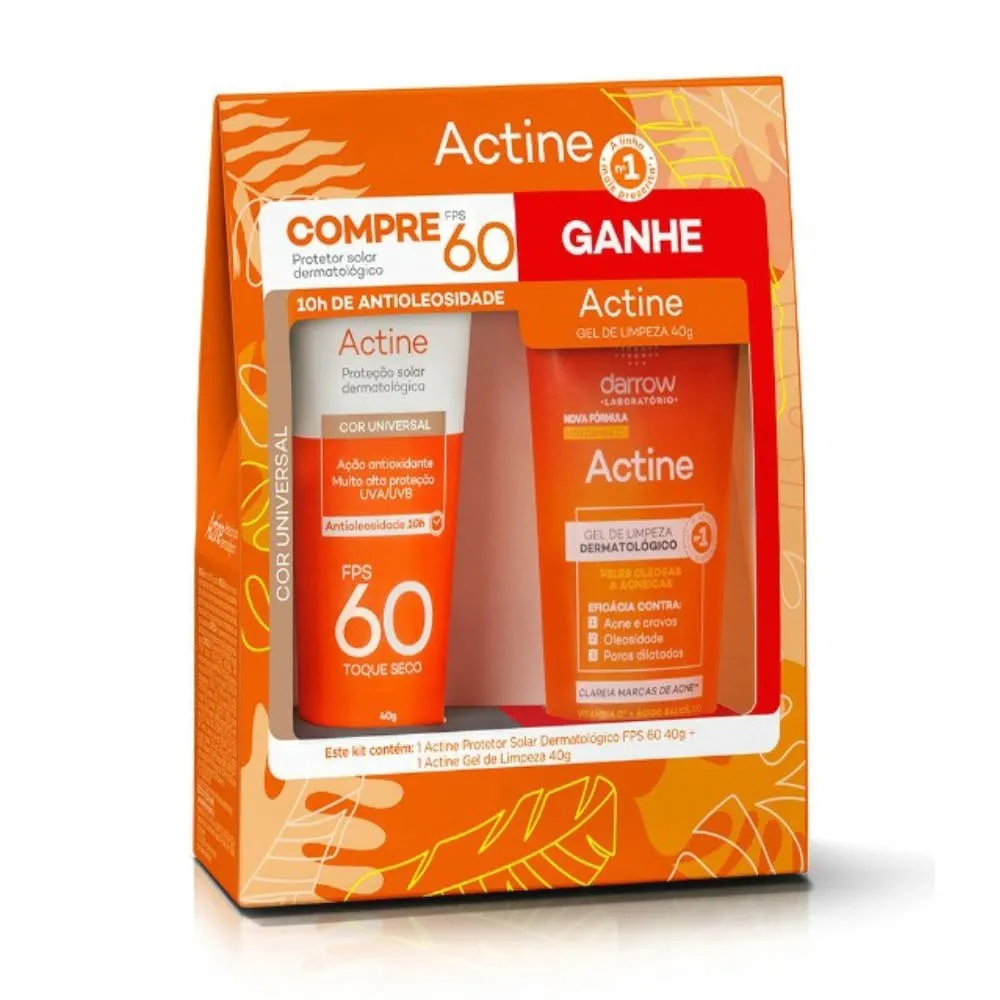 Kit Actine Protetor Solar FPS60 + Gel de Limpeza 40g