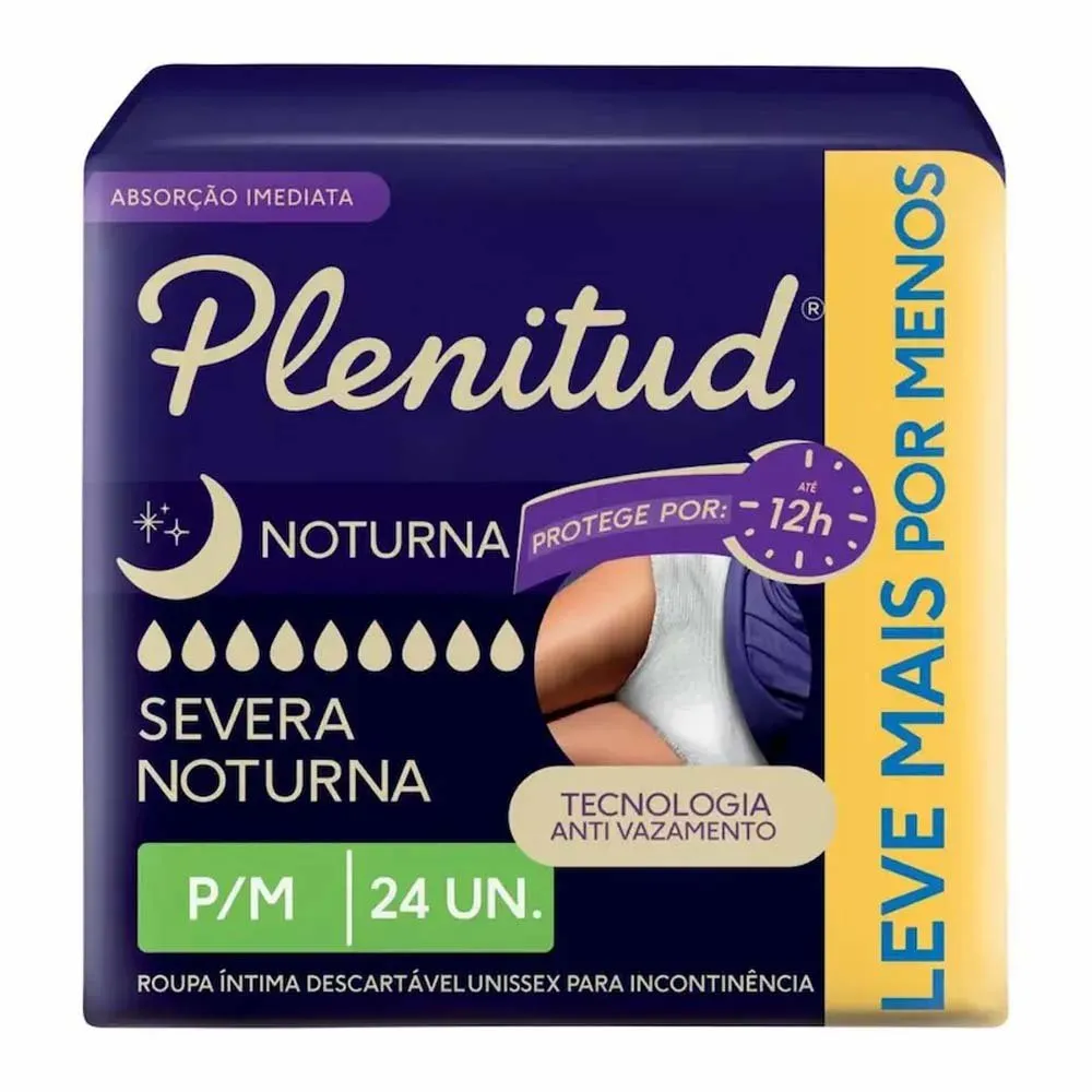 Roupa Íntima Descartável Noturna Plenitud P/M 24 Unidades