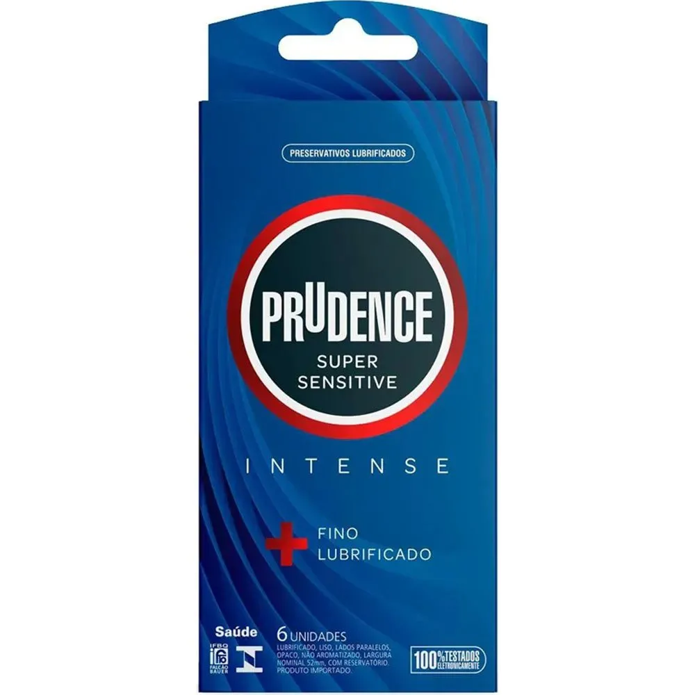 Preservativos Lubrificados Prudence Super Sensitive Intense 6 Unidades