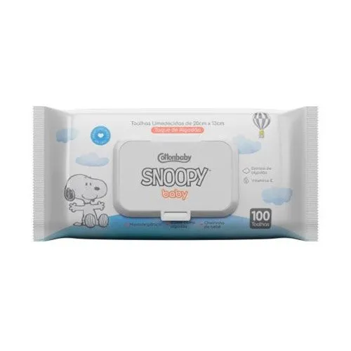 Toalha Umedecida CottonBaby Snoopy Tem Que Algo 100 Unidades