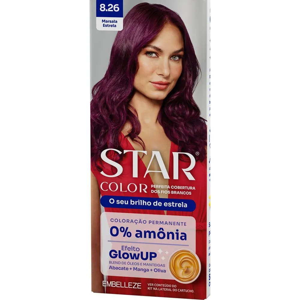 Tintura Para Cabelo 8,26 Marsala Estrela Star Color Embelleze