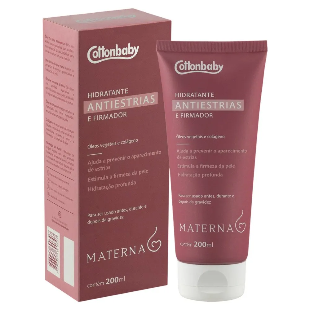 Hidratante Corporal Cottonbaby Antiestrias/Firmador 200ml