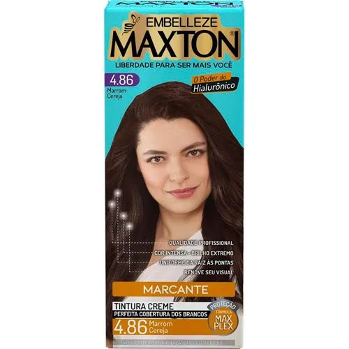 Coloração Maxton Marrom Cereza 4.86 Tintura Creme Econômica