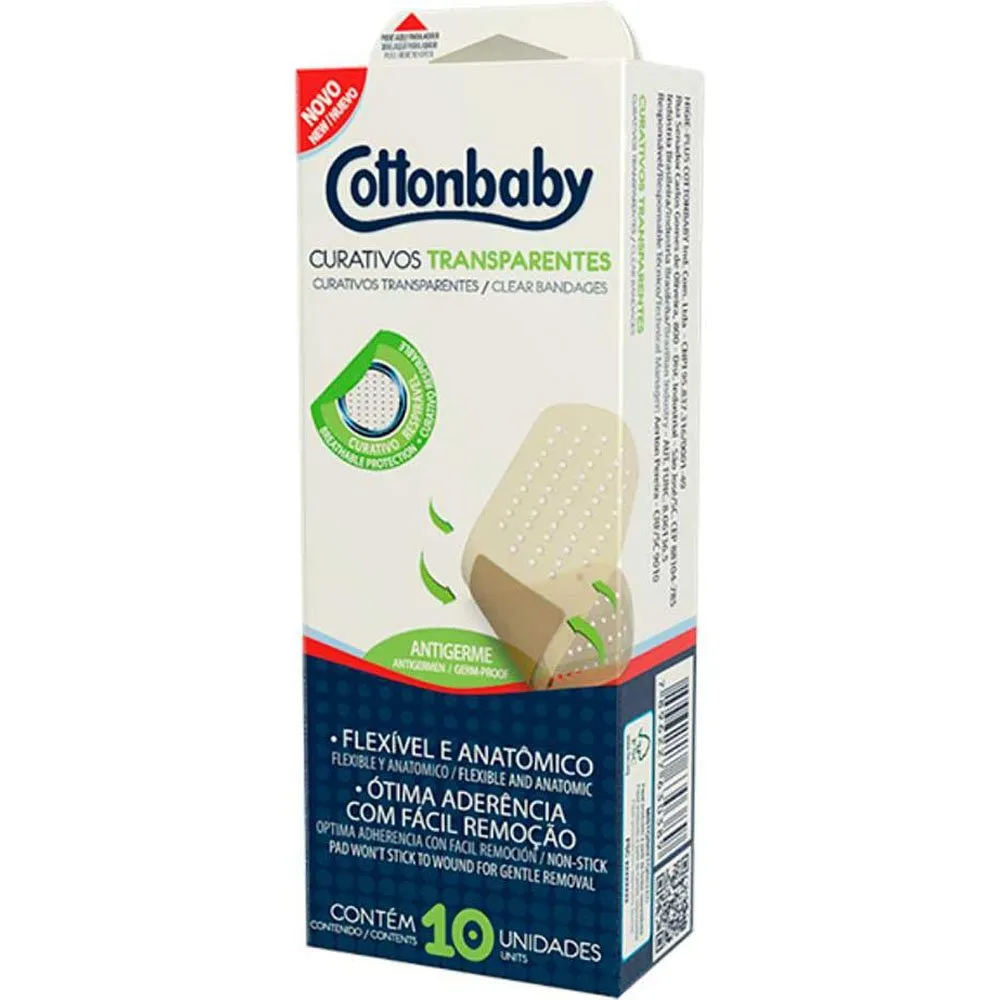 Curativo Cottonbaby Transparente 10 Unidades