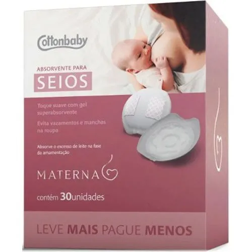 Absorvente Para Seios Cottonbaby Materna Anatômico