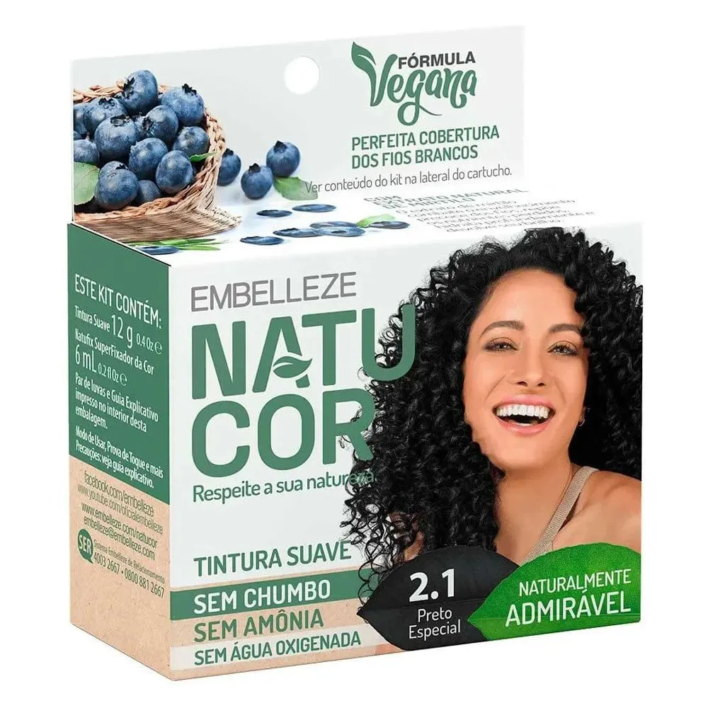 Tintura Para Cabelo Embelleze Natucor 2.1 Preto Especial