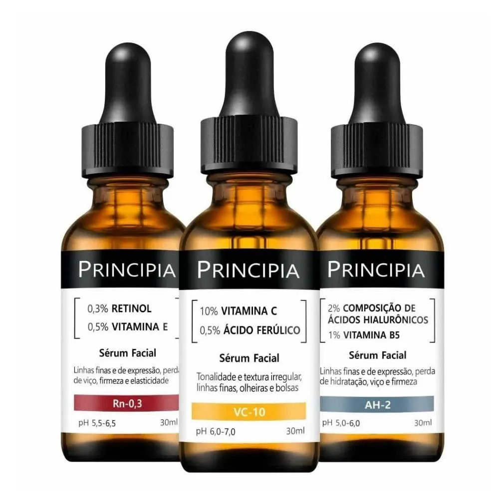 kit Trio Essencial Sérum VC-10 + Rn-0,3 + AH-2 Principia