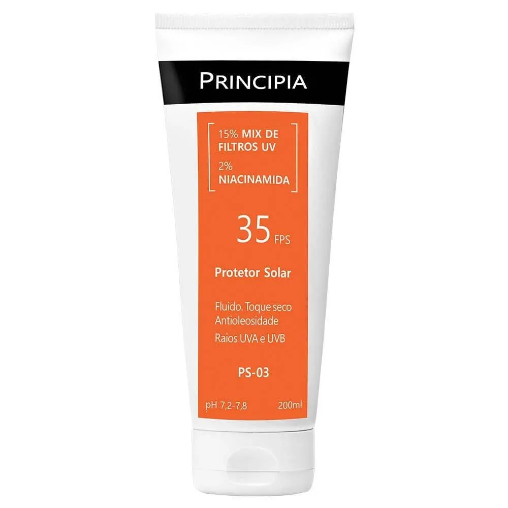 Protetor Solar Principia 15% Mix de Filtros UV + 2% Niacinamida FPS35 PS-03 200ml