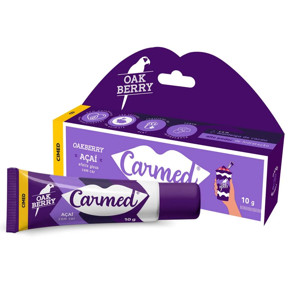 Hidratante Labial Carmed Oakberry Açaí com Cor 10g