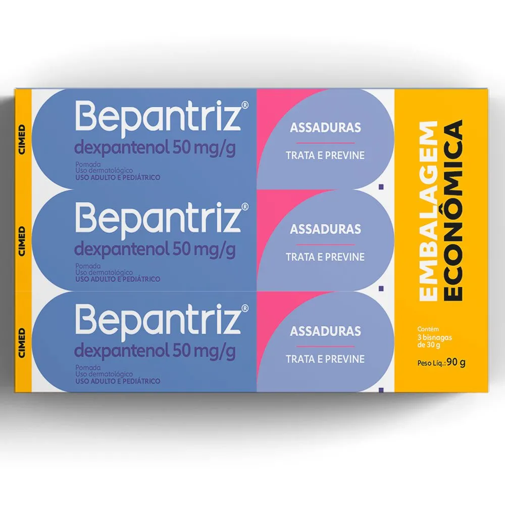 Pomada Para Assadura Bepantriz Dexpantenol 3 Unidades Cimed