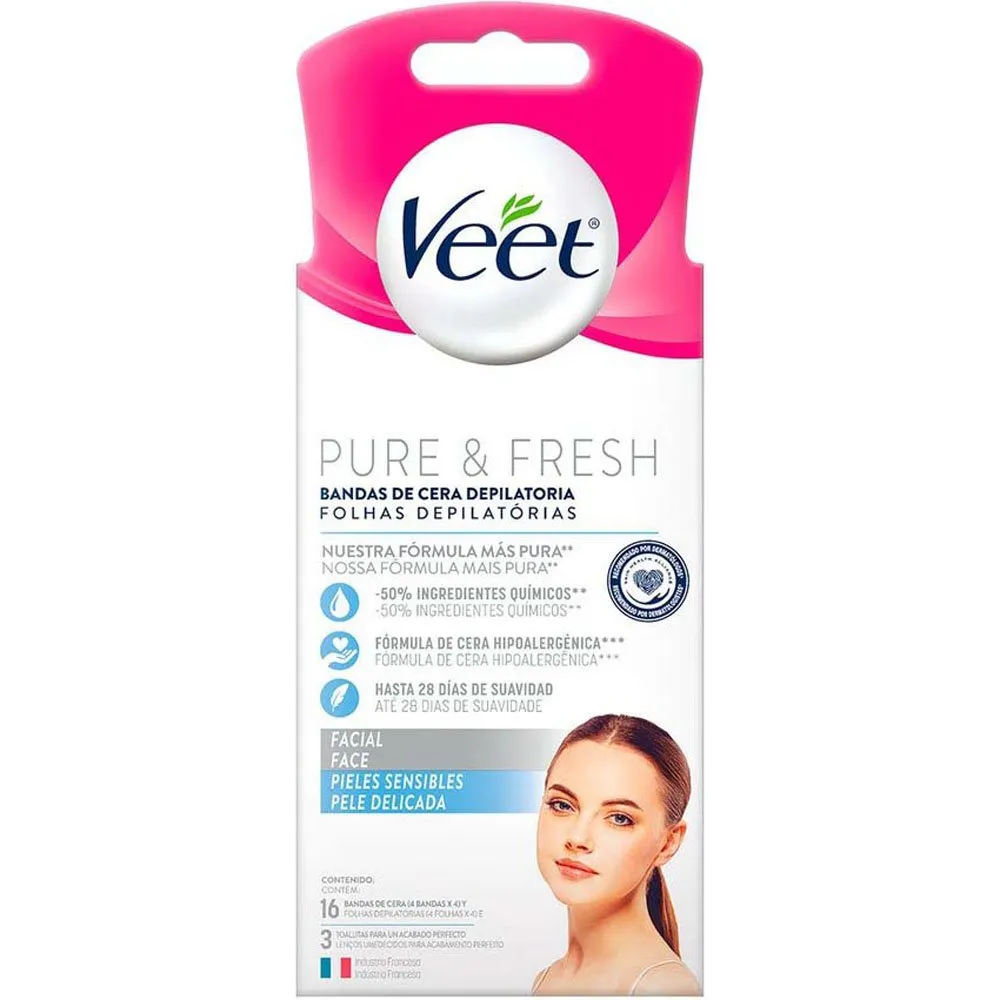 Folha Depilatória Facial Veet Pure & Fresh 16 Unidades
