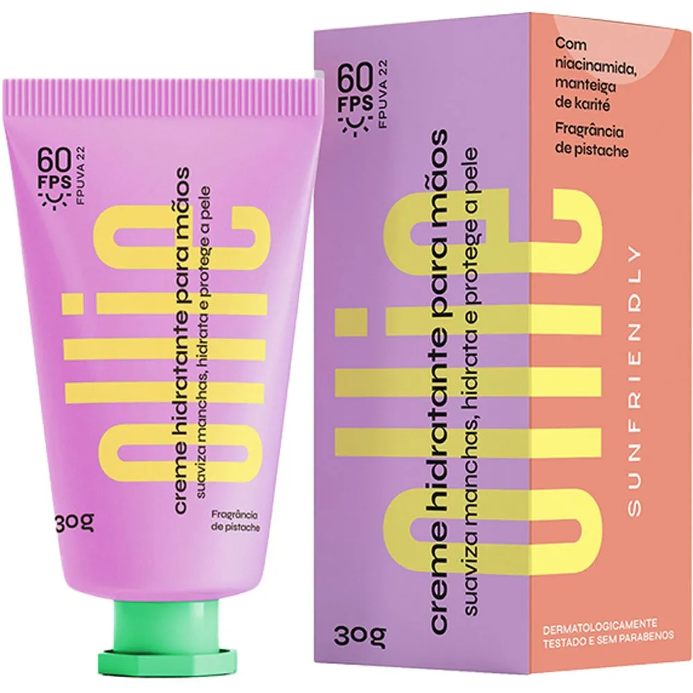Creme Hidratante Para Mãos Ollie FPS60 FPUVA 22