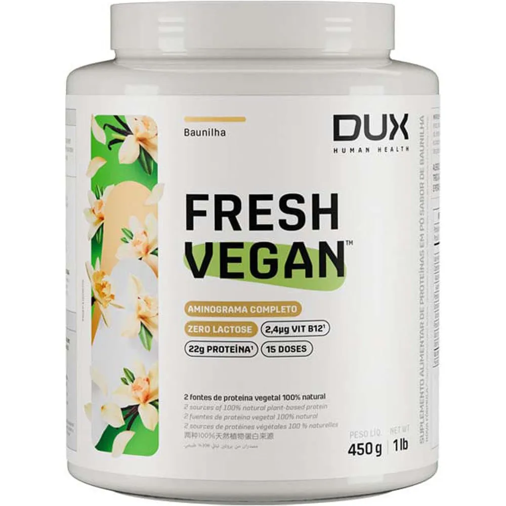 Fresh Vegan Dux Nutrition Sabor Baunilha 450g