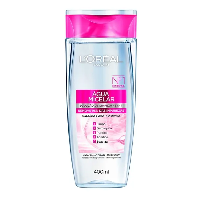 Água Micelar L'Oréal Paris Solução de Limpeza 5 em 1 400ml