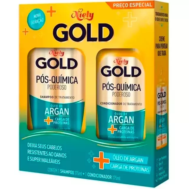 Niely Kit Shampoo +Condicionador Gold Pós Química