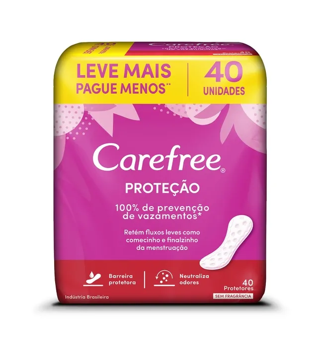 Protetor Diário Carefree Proteção Com Perfume 40 unidades
