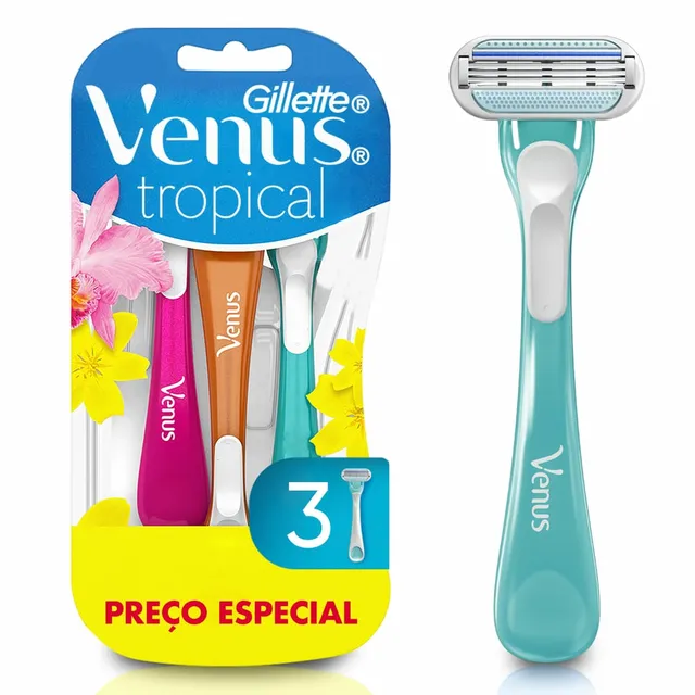 Aparelho De Depilação Gillette Venus Tropical Com 3 Unidades