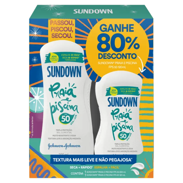 Kit Protetor Solar Sundown Praia & Piscina FPS50 200ml + 120ml