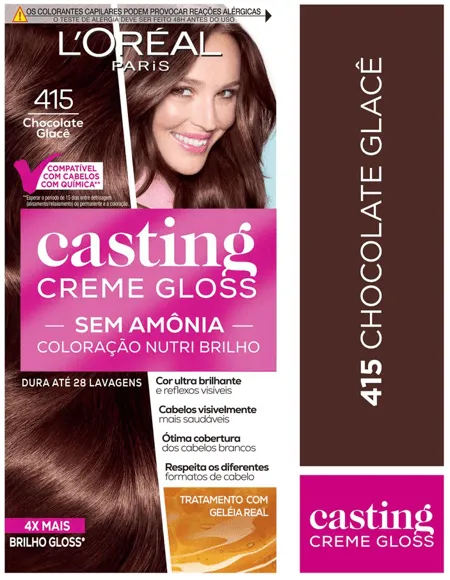 Loreal Coloração Casting Gloss 415 Chocolate Glacê