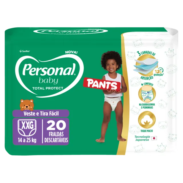 Fralda Personal Baby Total Protect Pants XXG 20 Unidades