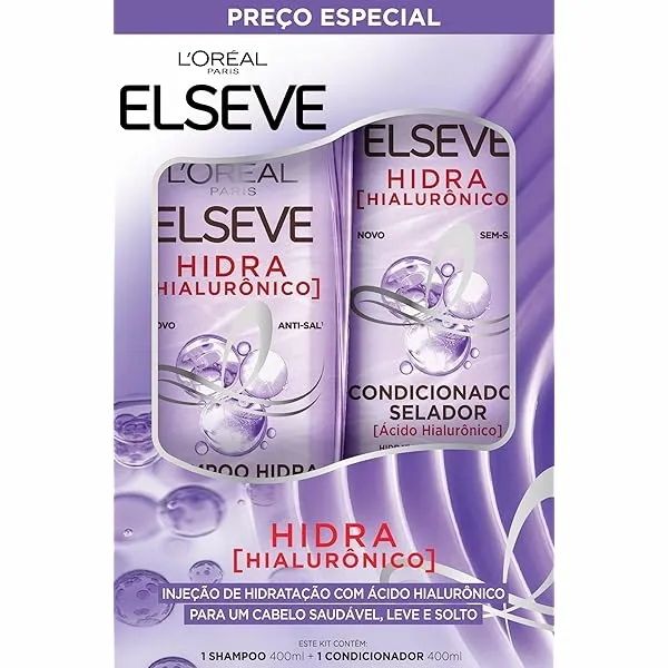 Kit Shampoo Hidra Hialurônico Elseve 375ml + Condicionador 170ml