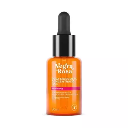 Óleo Facial Rosa Mosqueta Concentrado Negra Rosa com Retinol e Vitamina E 30ml