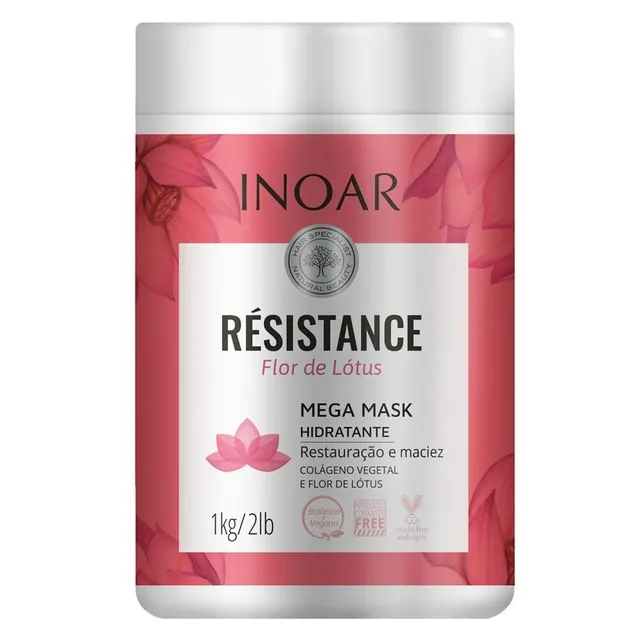 Creme Para Tratamento Inoar Máscara 1Kg Resistance Flor De Lotus