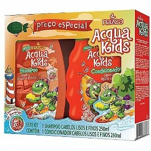 Shampoo + Condicionador Acqua Kids 250ml Lisos e Finos