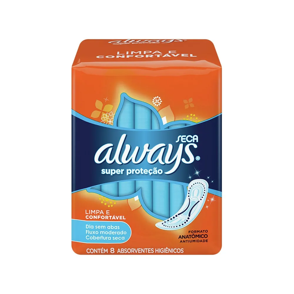 Absorvente Always sem Abas Super Protecao Seca c/8un