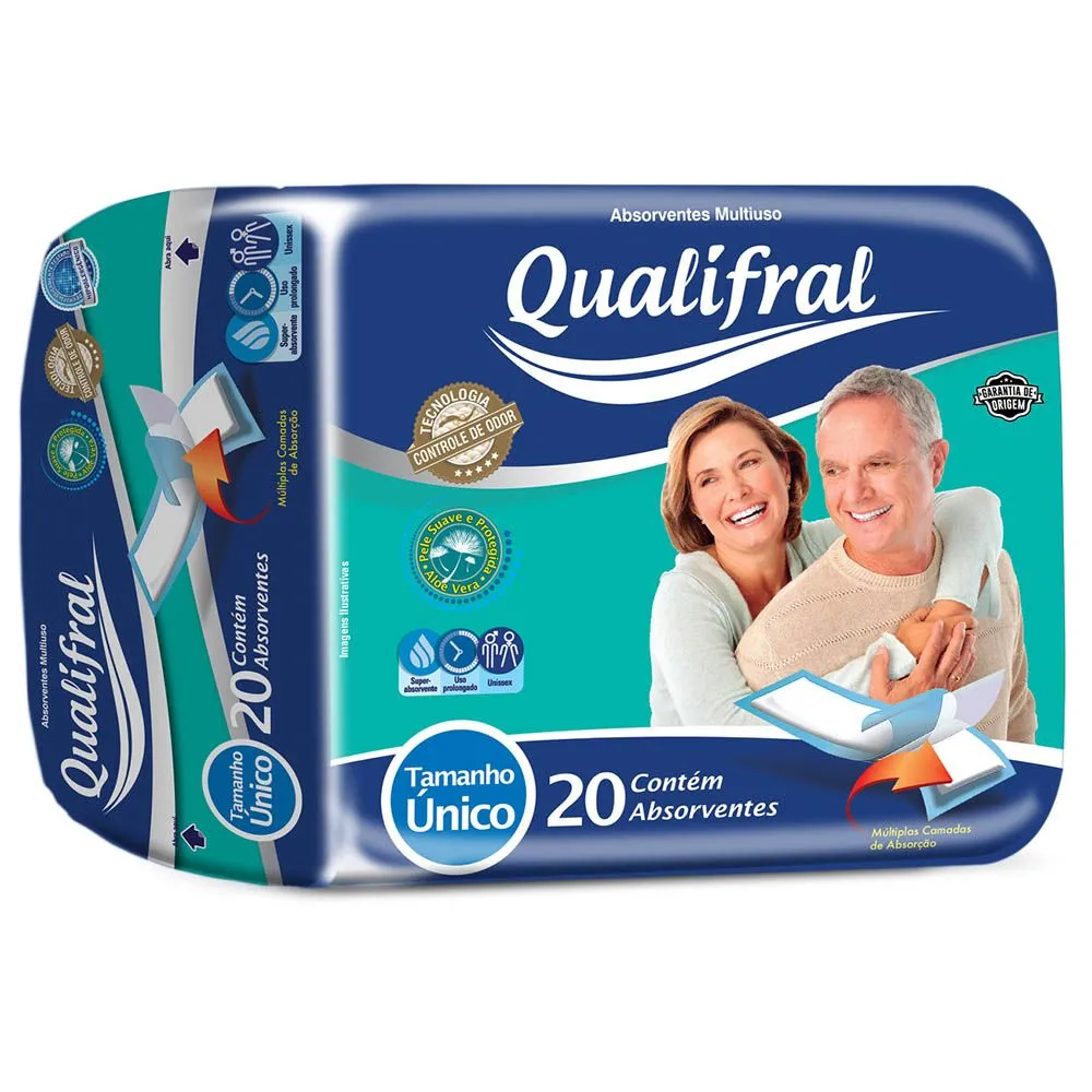 Absorvente Geriátrico com 20 Unidades Qualifral
