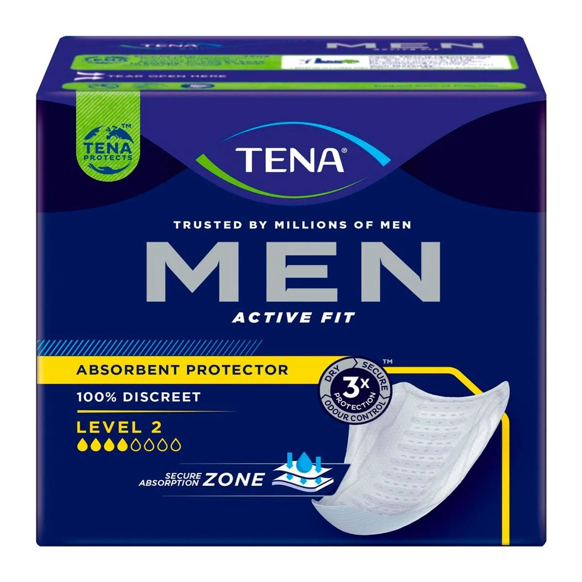 Absorvente Protetor Masculino Tena Men Active Fit 10 Unidades