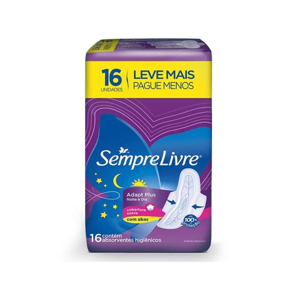 Absorvente Sempre Livre C/ Abas Noturno Extra Suave L16p14