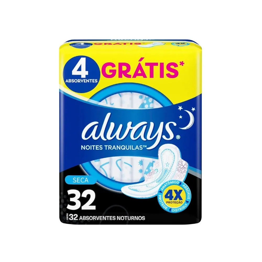 Absorvente Always Com Abas Seca Noturno Lv32 Pg26