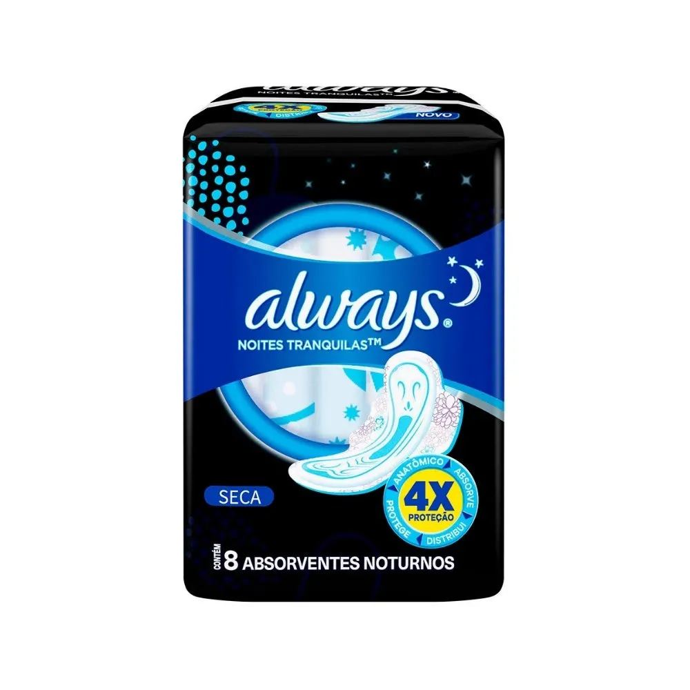Absorvente Always Com Abas Noturno Seca c/8un