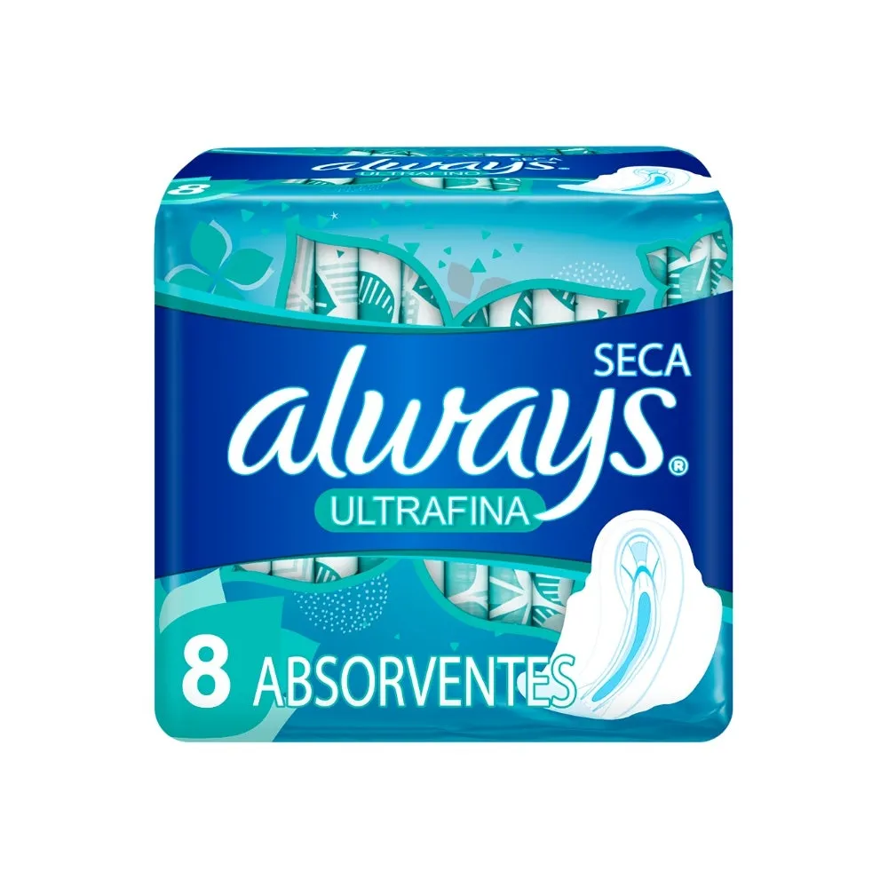 Absorvente Always com Abas Ultrafino Seca Active c/8un