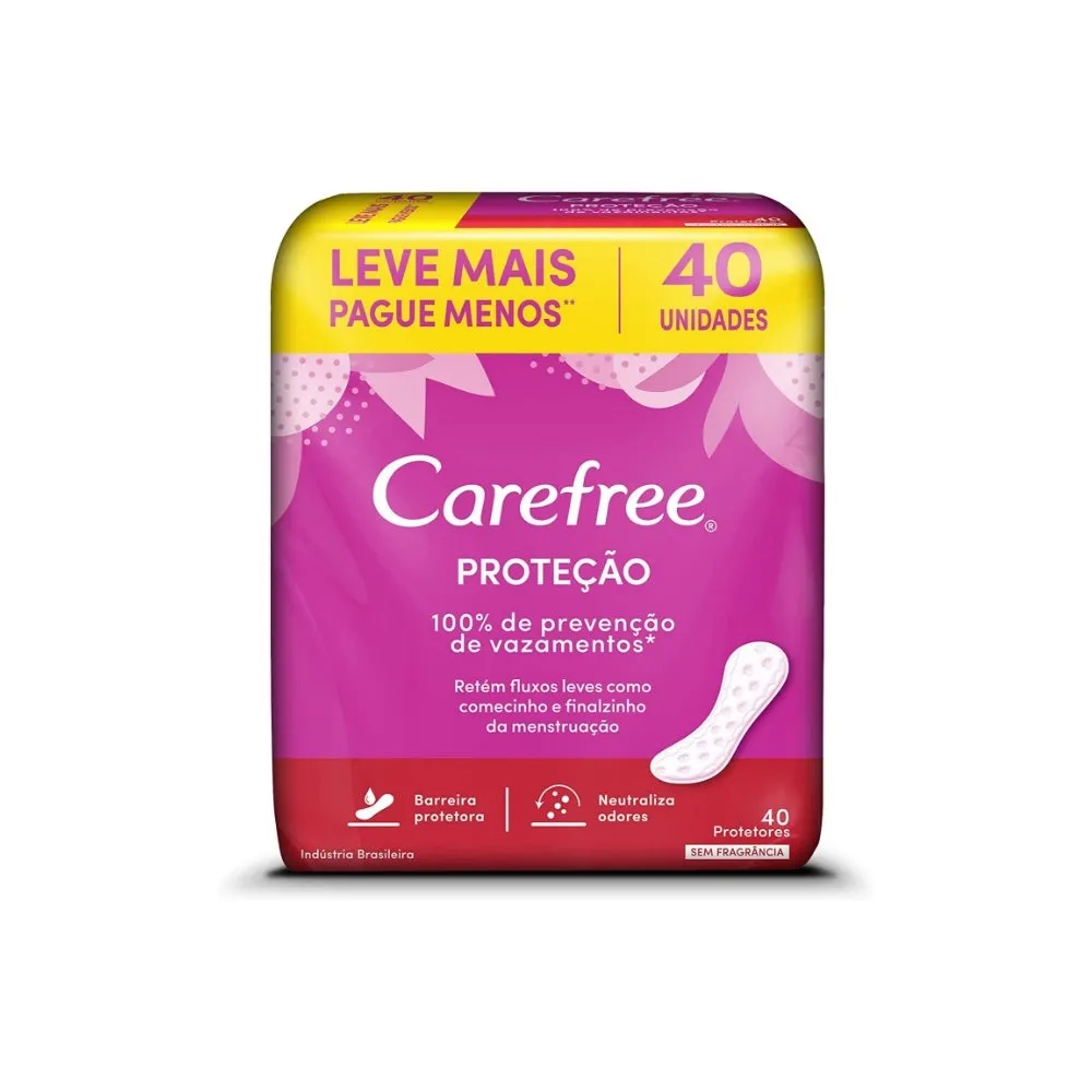 Absorvente Carefree Proteção S/ Perfume c/40un
