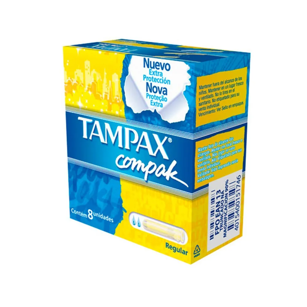 Absorvente Interno Tampax Compak Regular C/8Un