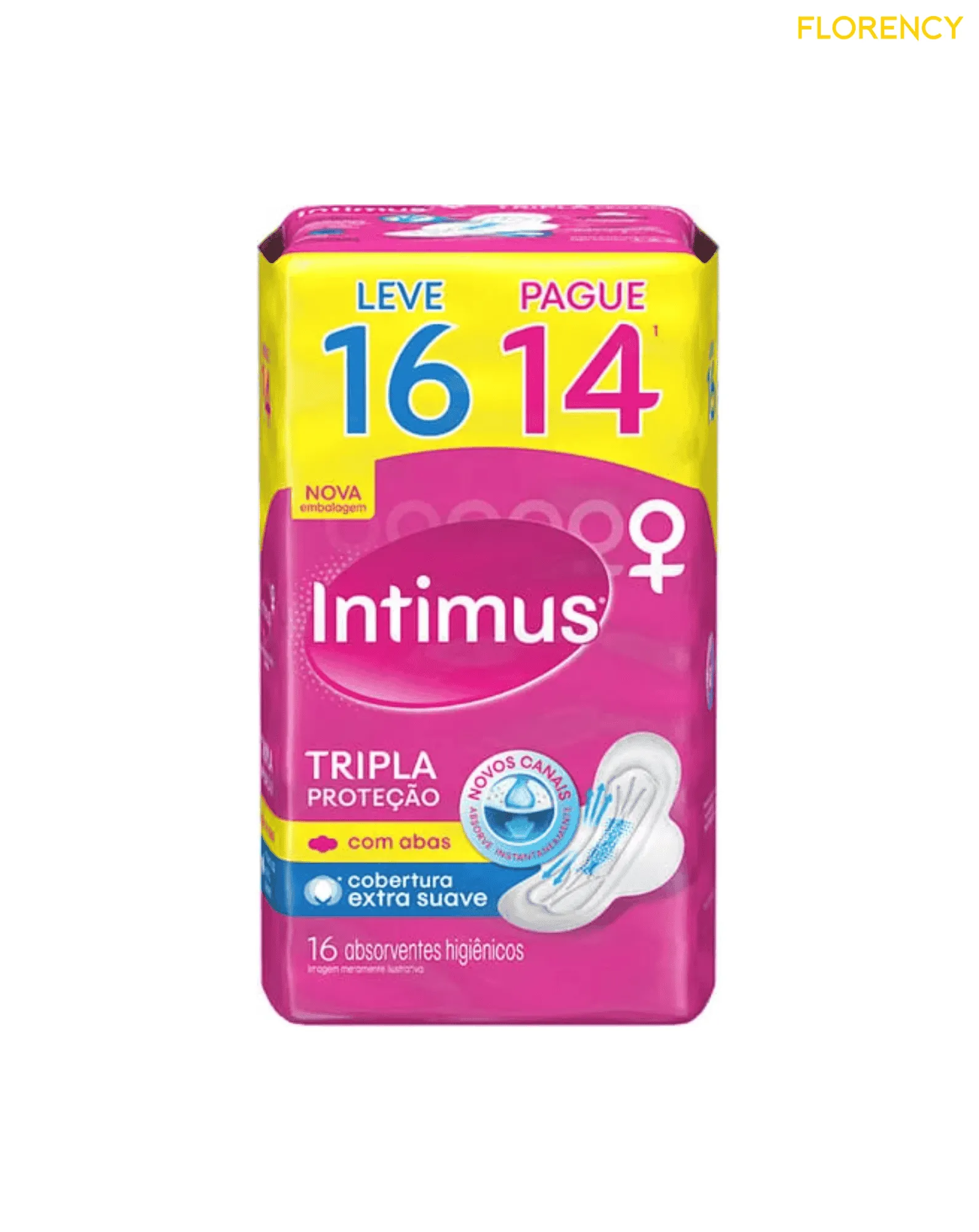 Absorvente Intimus Cobertura Extra Suave Com Abas 16un