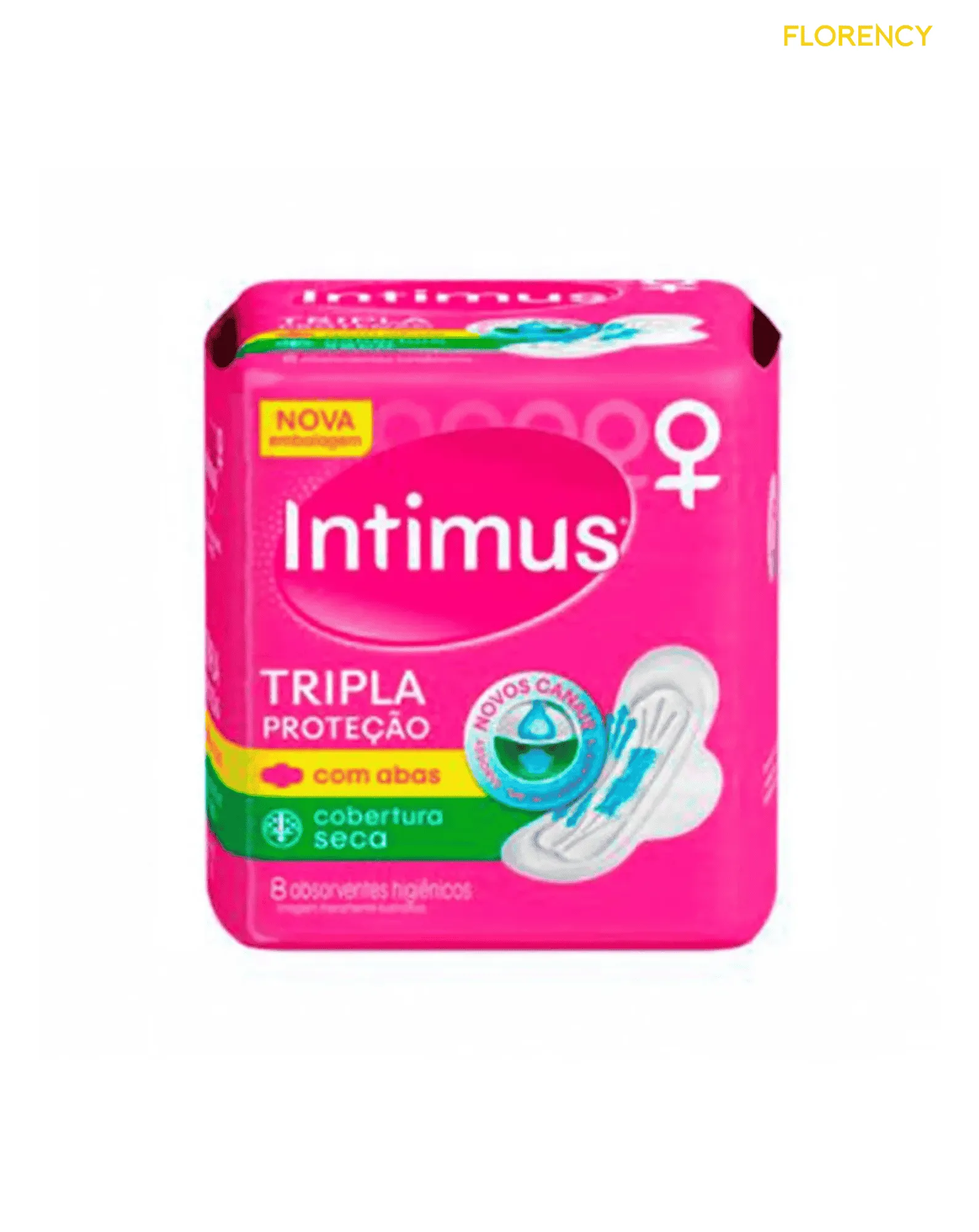 Absorvente Intimus Cobertura Seca Com Abas 8un