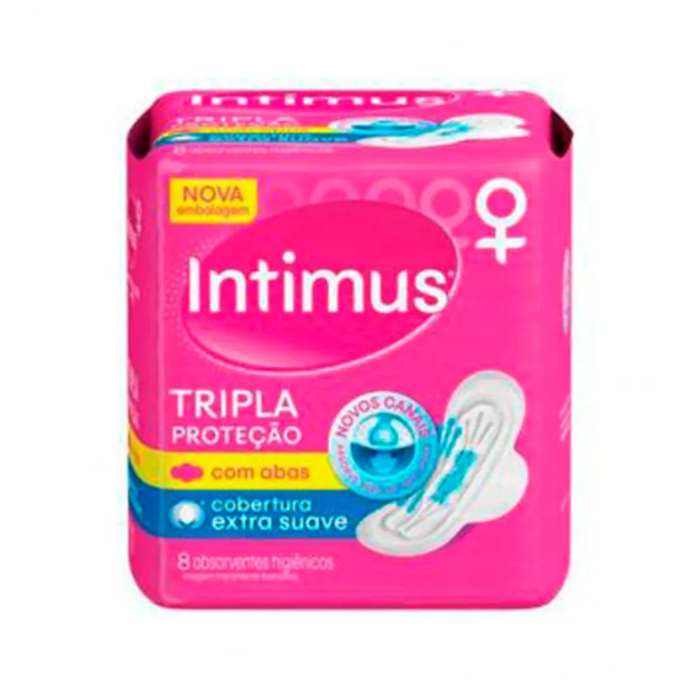 Absorvente Intimus com Abas Tripla Proteção Suave com 8un