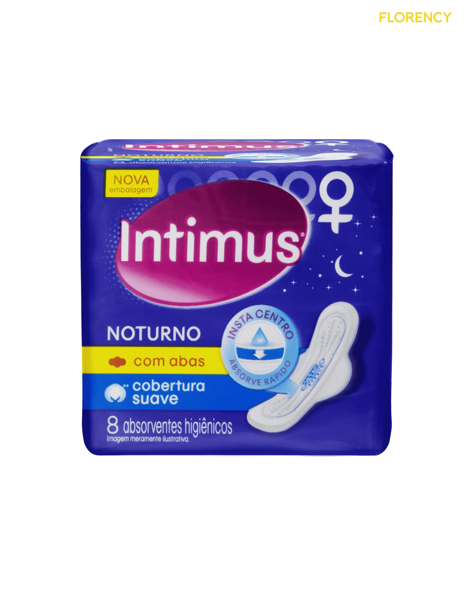 Absorvente Noturno Intimus Cobertura Extra Suave Com Abas 8un