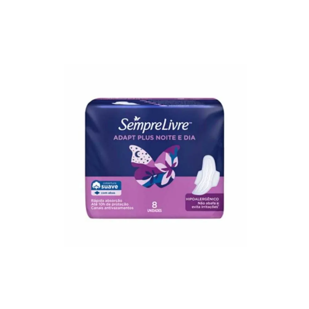 Absorvente Sempre Livre com Abas Noturno Suave com 8un