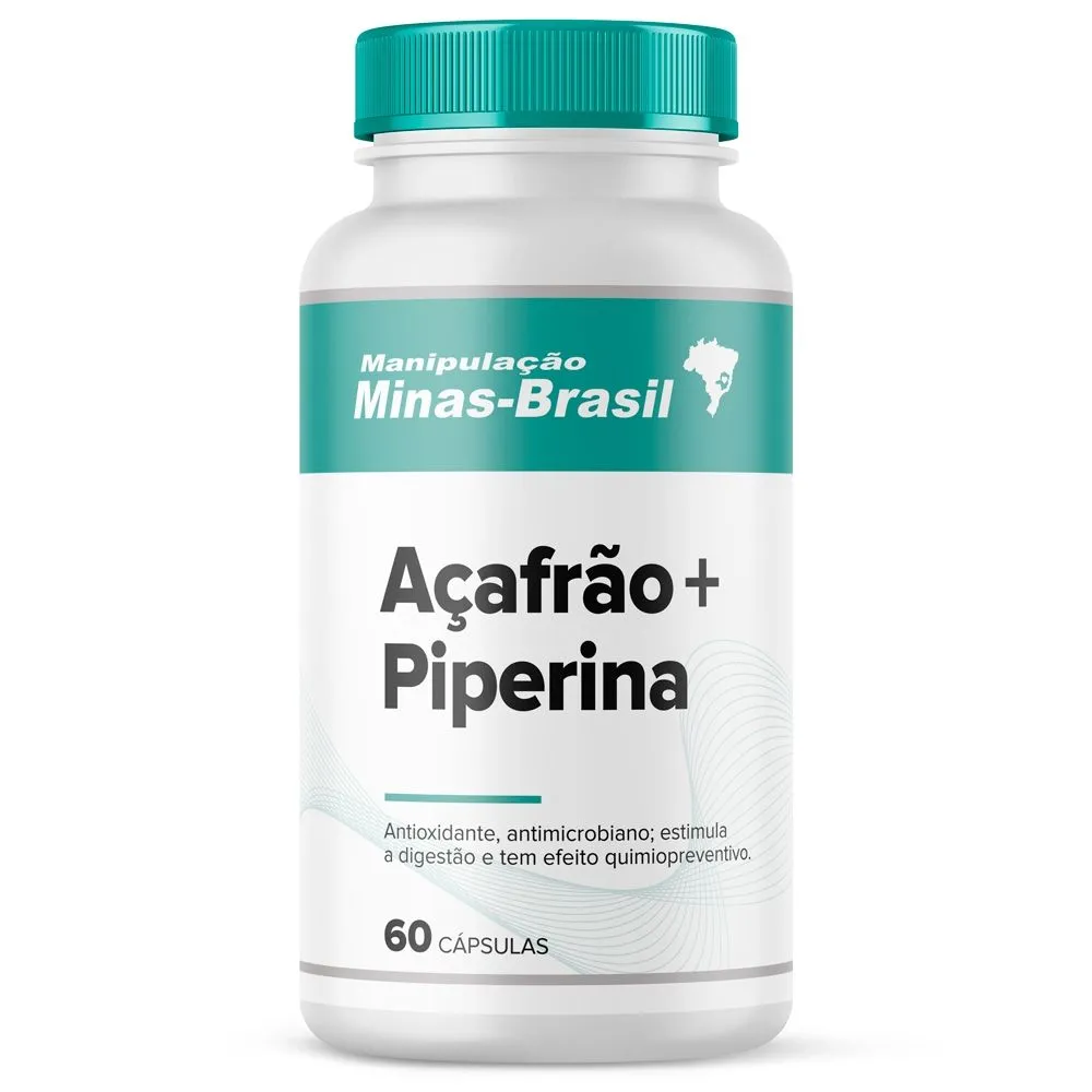 Açafrão - Curcuma Longa 100mg + Piperina 15mg com 60 Cápsulas