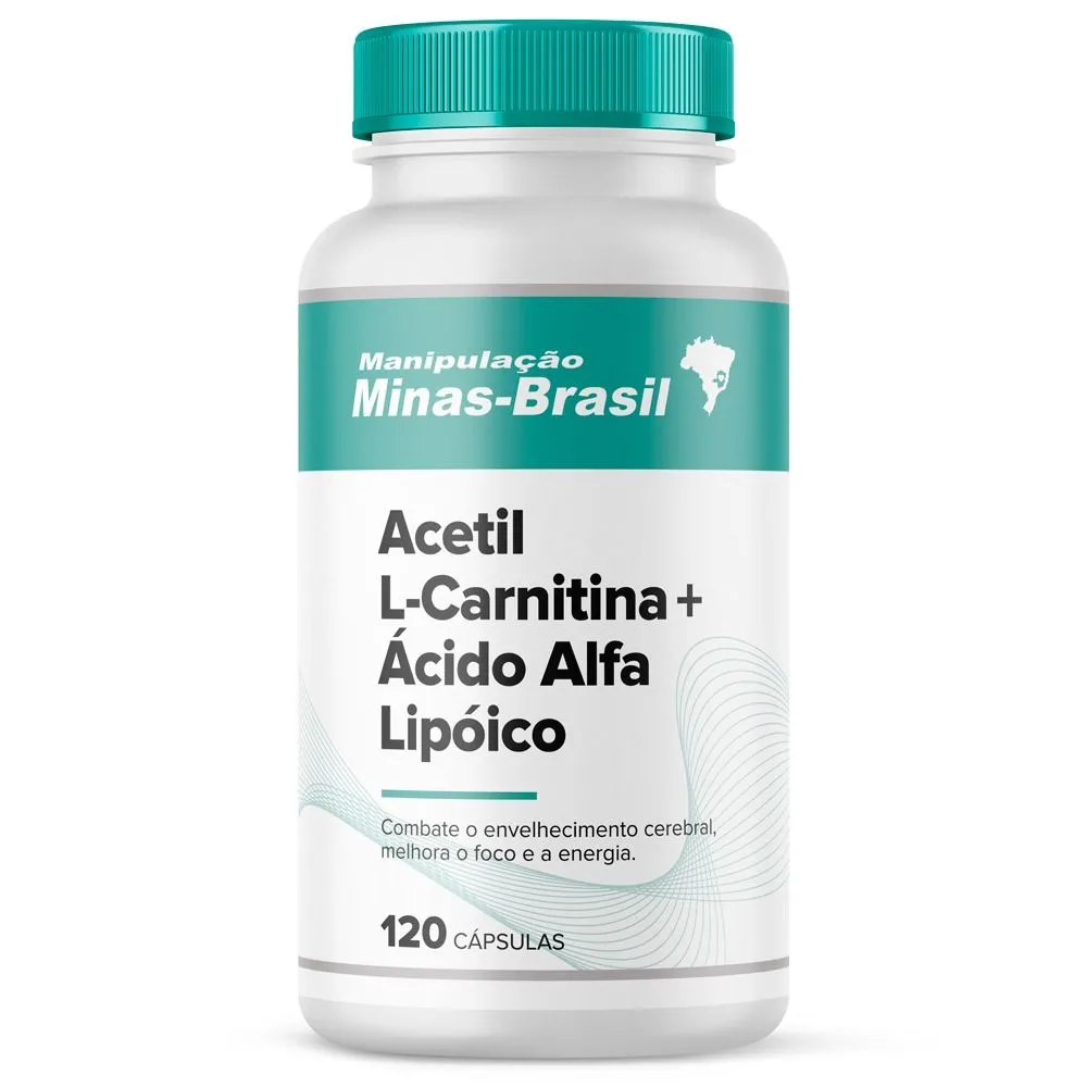 Acetil L-carnitina 500Mg Ácido Alfa Lipóico 200Mg - 120 Cápsulas