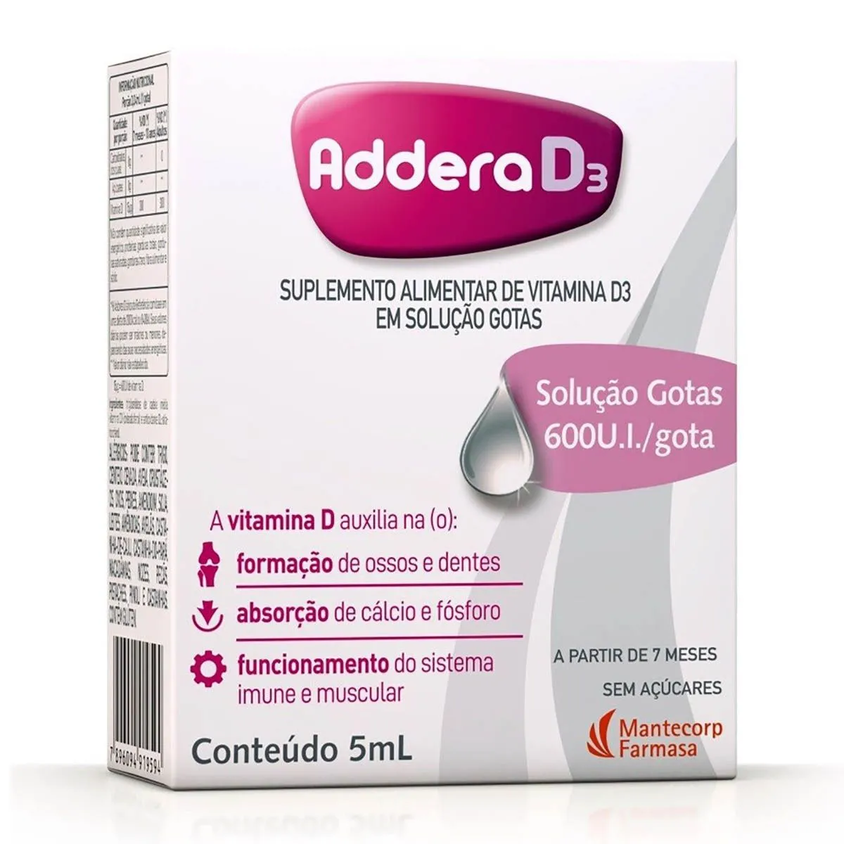 Addera D3 600UI Gotas Mantecorp Farmasa 5ml