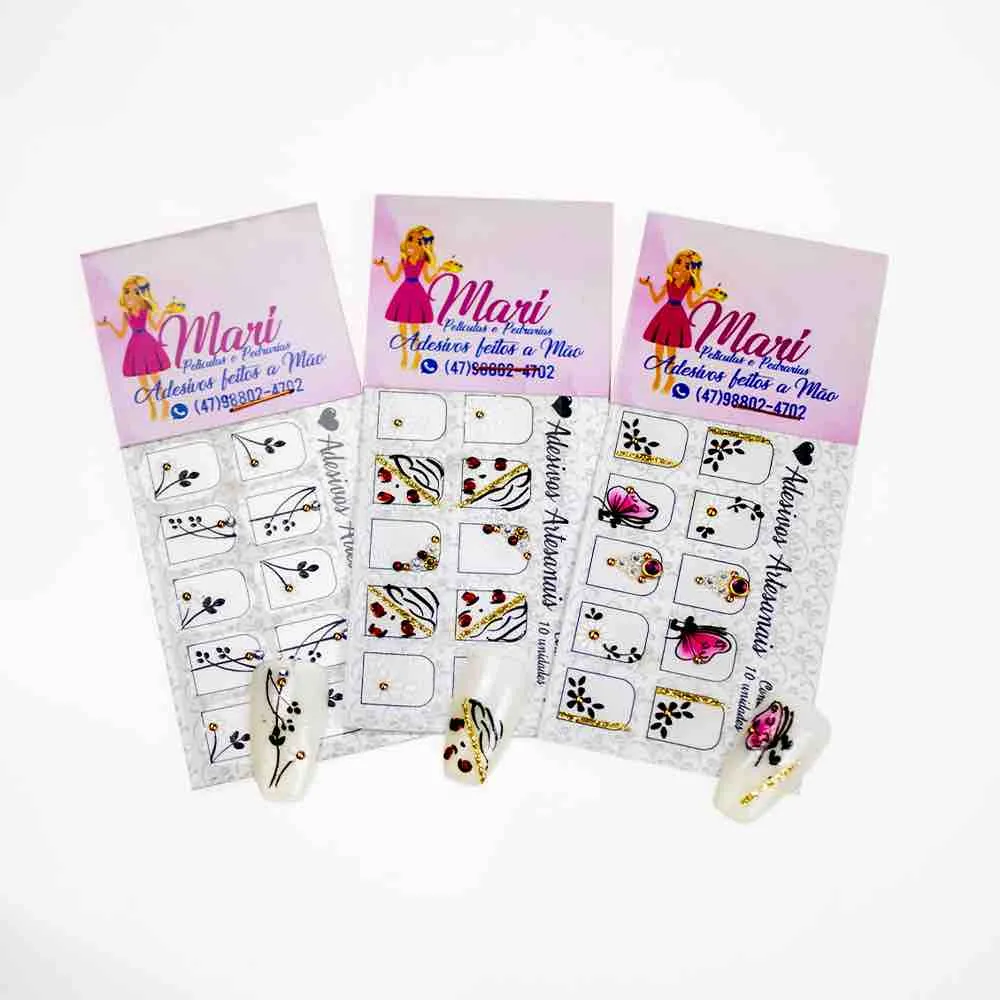 Adesivo para Unhas 10 Unidades Feito à Mão