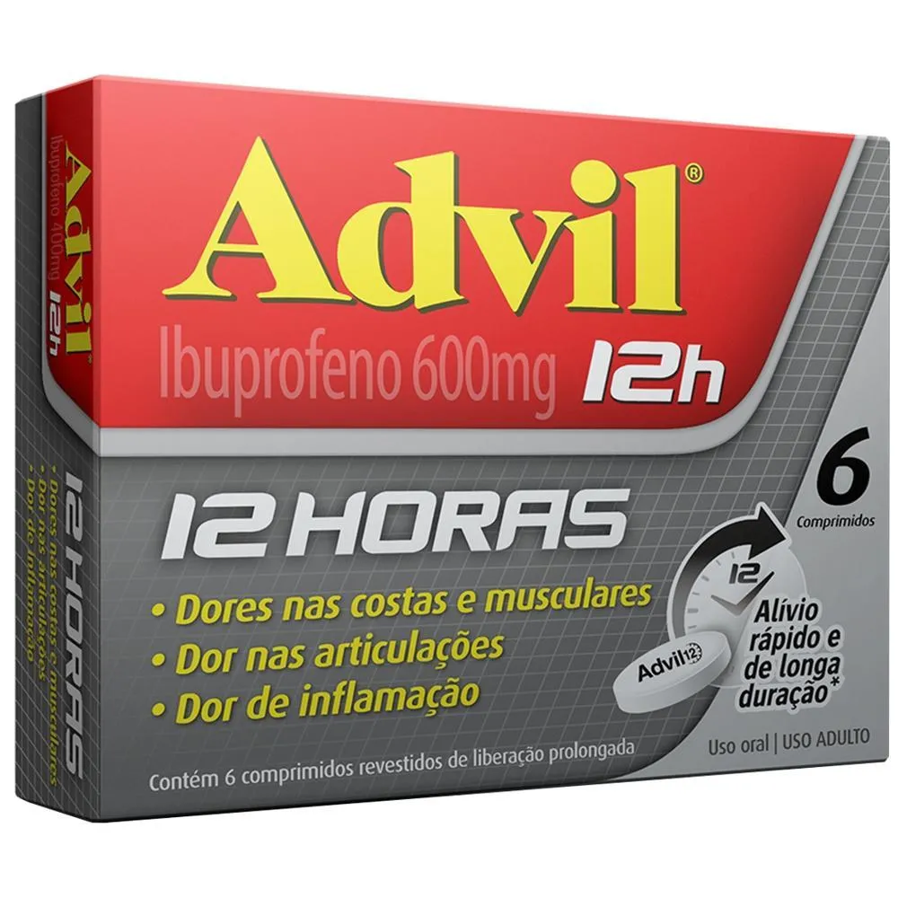 Advil 12h 600mg 6 Comprimidos Revestidos