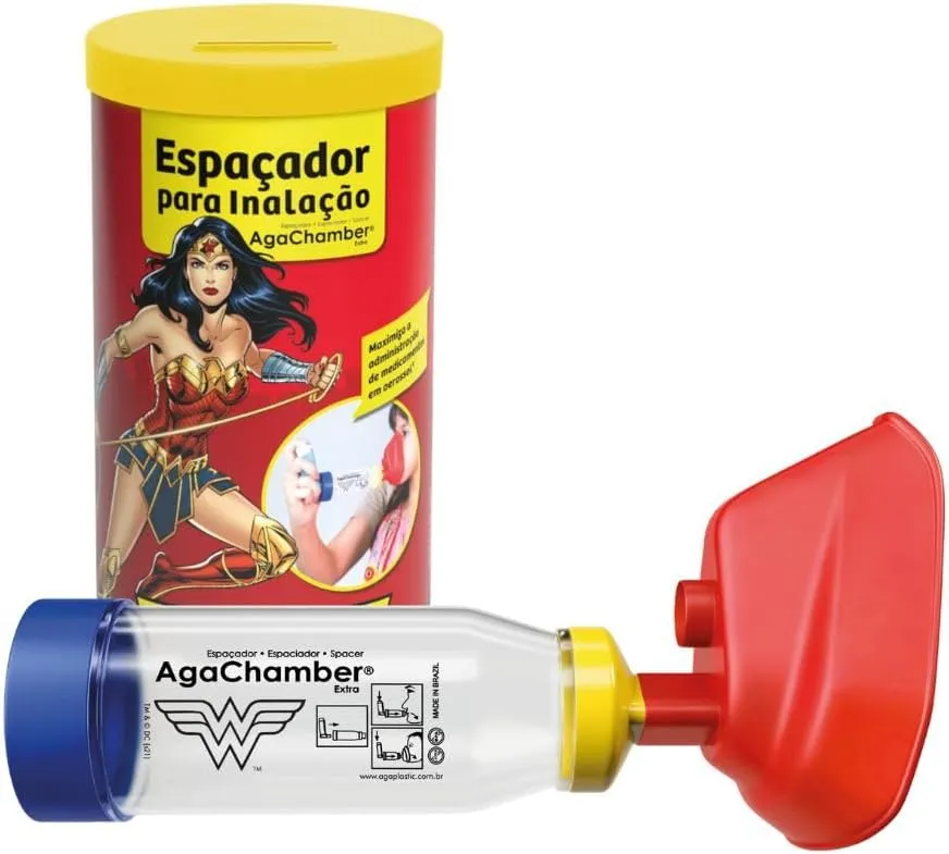 AgaChamber Espaçador Para Inalação Adulto/Infantil Mulher Maravilha