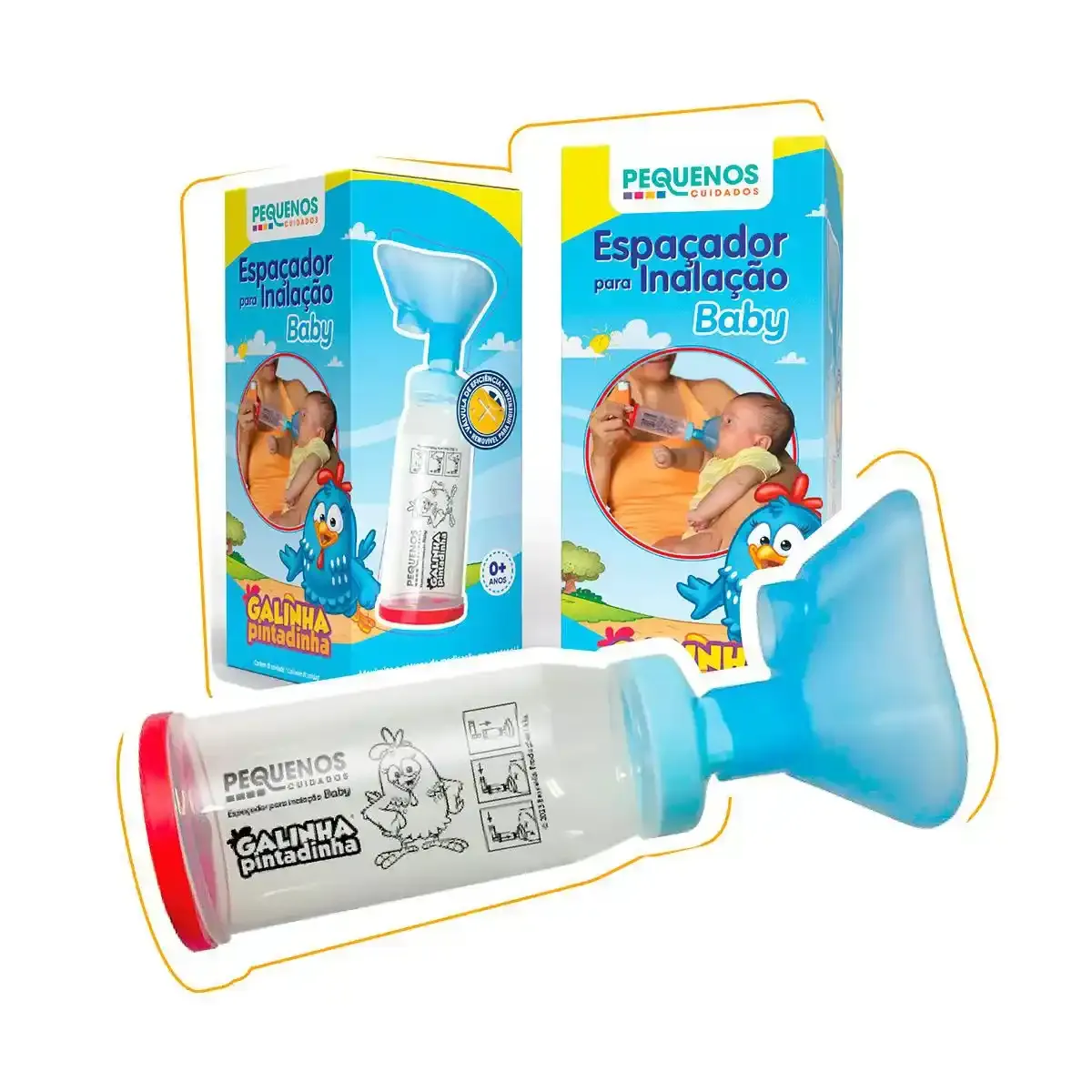 AgaChamber Espaçador Para Inalação Baby Galinha Pintadinha